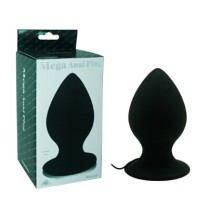 XX-Large Anal Plug with 7 Vibration Modes and Suction Cup - Black