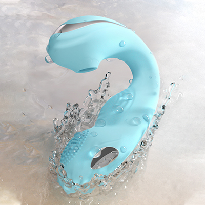Freya C-Shaped Squirting Suction Vibrator(Cyan)
