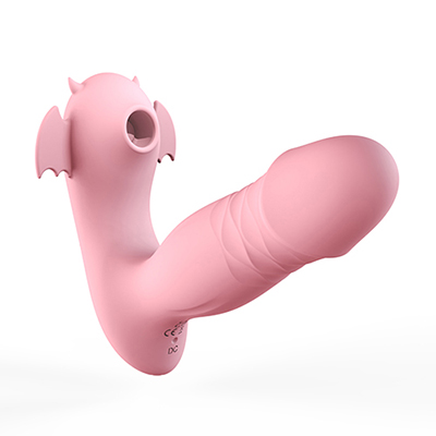 Little Devil Remote Control Heated Suction Thrusting Vibrator(Pink)