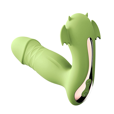 Little Devil Remote Control Heated Suction Thrusting Vibrator(Green)