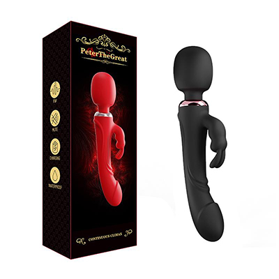 Peter Double-Headed Vibration G-Spot Stick-Black