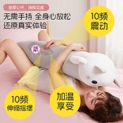 Tuoqu Cat Realistic Dildo Masturbation Doll-White and Gray