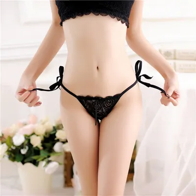 Luxury lace thong with ties TR1513