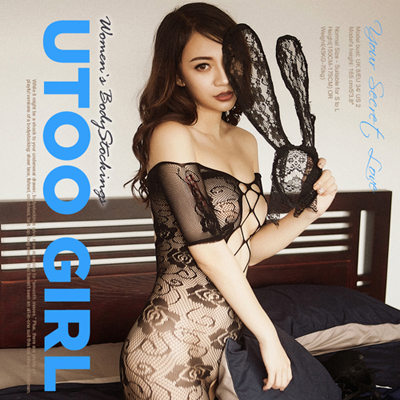 Half Sleeve with Floral Bodystocking(Black)