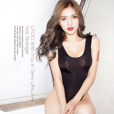 Wide Open High-Cut Bathing Suit(Black)