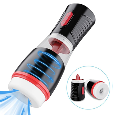 Dual-Action Auto Tongue Licking & Suction Masturbation Cup