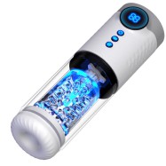 4. カプセル型 伸縮・回転・吸引・音声機能付きマスターベーションカップ (ホワイト)