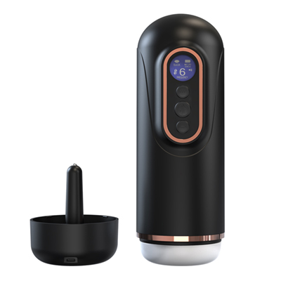 Dollice Thrusting Suction Vibrating Moaning & Warming Masturbation Cup (Black)