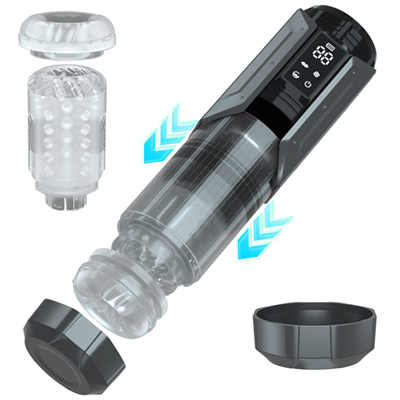 Mecha Dual-Vibration Thrusting Rotating & Suction Masturbation Cup (D11B Black)
