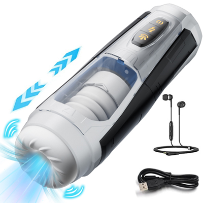 Mecha Warrior Thrusting Vibrating & Moaning Masturbation Cup