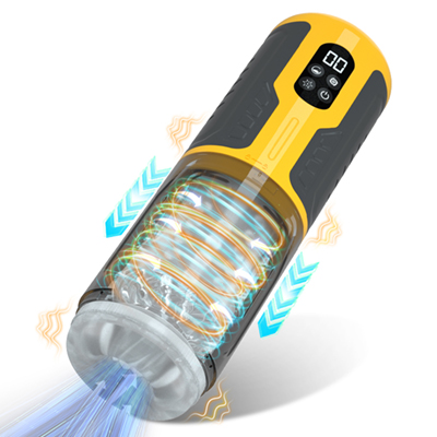 Interstellar Dual-Vibration Thrusting & Rotating Masturbation Cup (D08C Yellow)