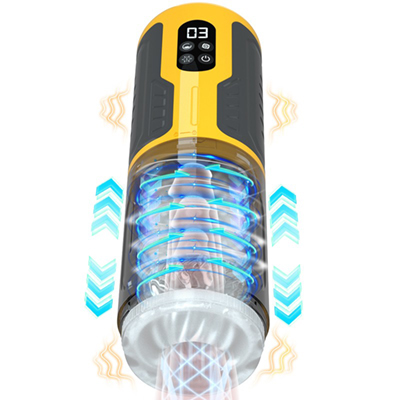 Interstellar Dual-Vibration Thrusting & Rotating Masturbation Cup (D08C Yellow)
