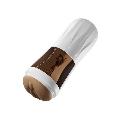 Rock Moaning & Vibrating Masturbation Cup (Brown)