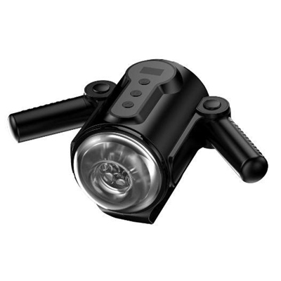 Handle-Controlled Accelerated Thrusting Vibrating Digital Display Masturbation Cup (Black)