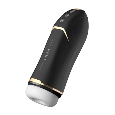 Hero Suction Vibrating Warming & Moaning Masturbation Cup (Black)