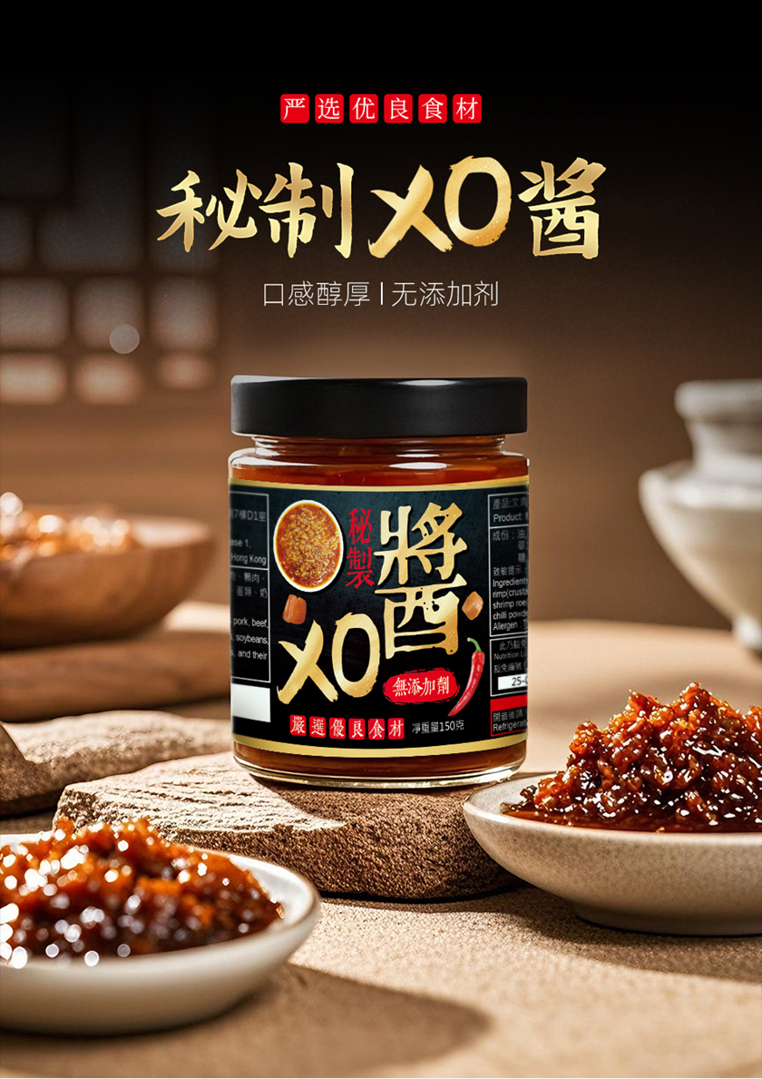 秘制无添加剂XO酱-净重150克 顶级材料 金华火腿  瑶柱 马拉盏  点心 炒饭 炒菜调味料 01