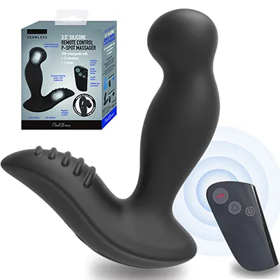 Round Prostate Remote Control Vibrator (Black)