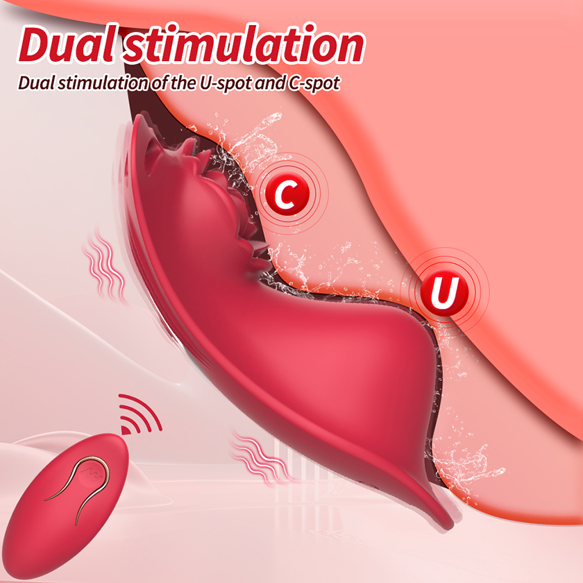 Rose Lace Remote-Control Wearable Clitoral Squirting Vibrator 02