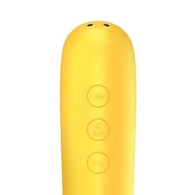 Dual Love Air-Pulse Vibrator With App Control (Yellow)