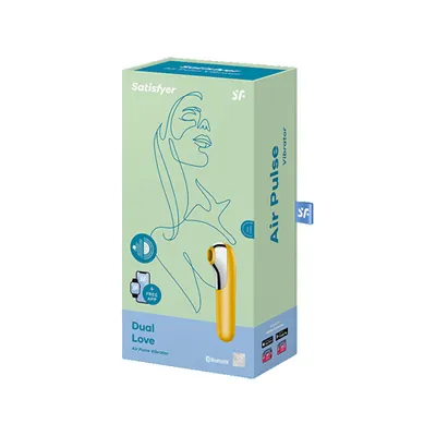 Dual Love Air-Pulse Vibrator With App Control (Yellow)