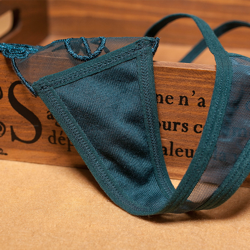 Transparent Mesh Strap Sexy T-Back (Dark Green) 08