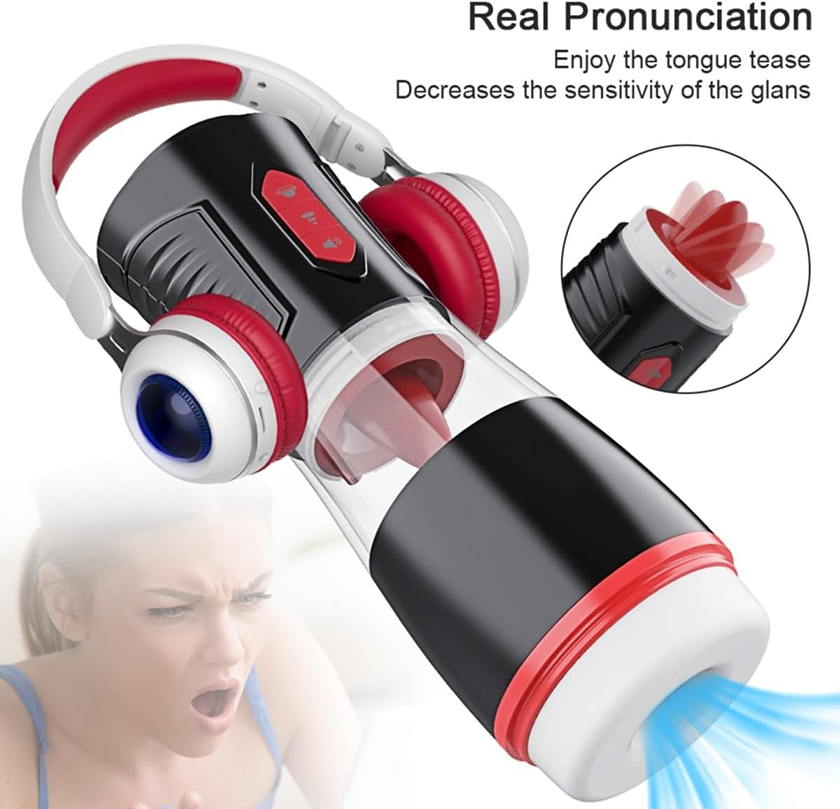 Dual-Action Auto Tongue Licking & Suction Masturbation Cup 01