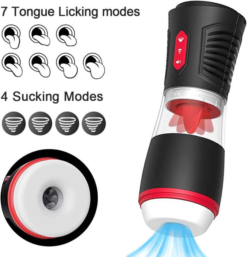 Dual-Action Auto Tongue Licking & Suction Masturbation Cup 02