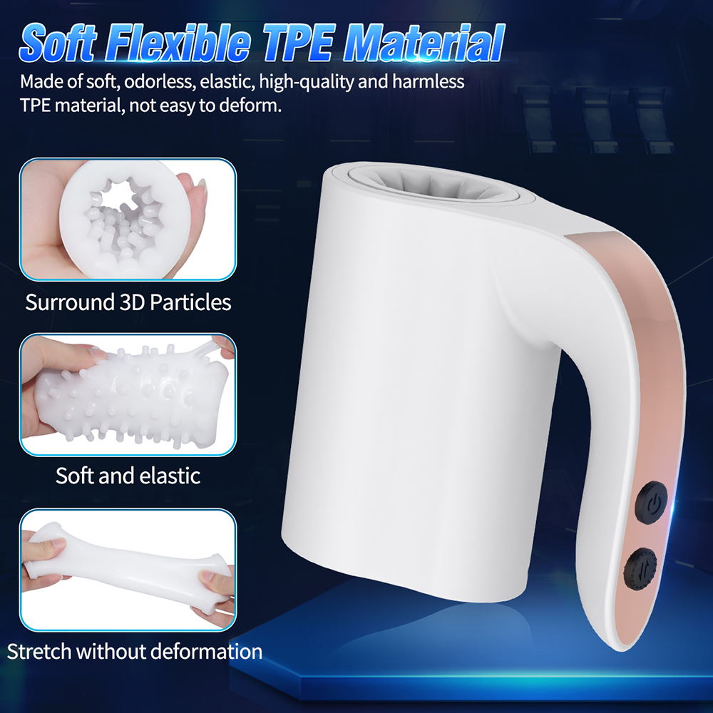 Dora Handheld Thrusting & Rotating Masturbation Cup (White) 03