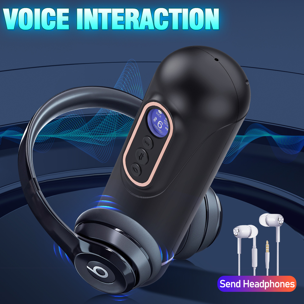 Dollice Thrusting Suction Vibrating Moaning & Warming Masturbation Cup (Black) 04