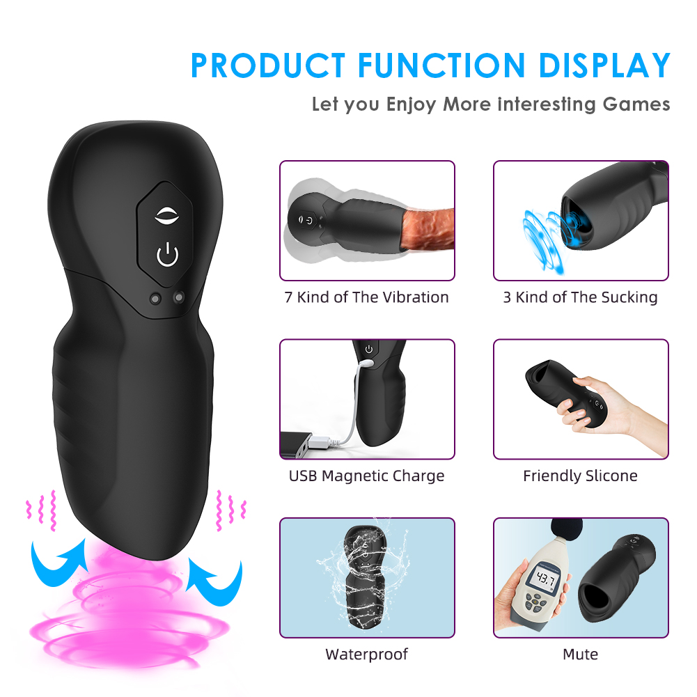 Lugan Small Suction Glans Training Masturbation Cup (Black) 02
