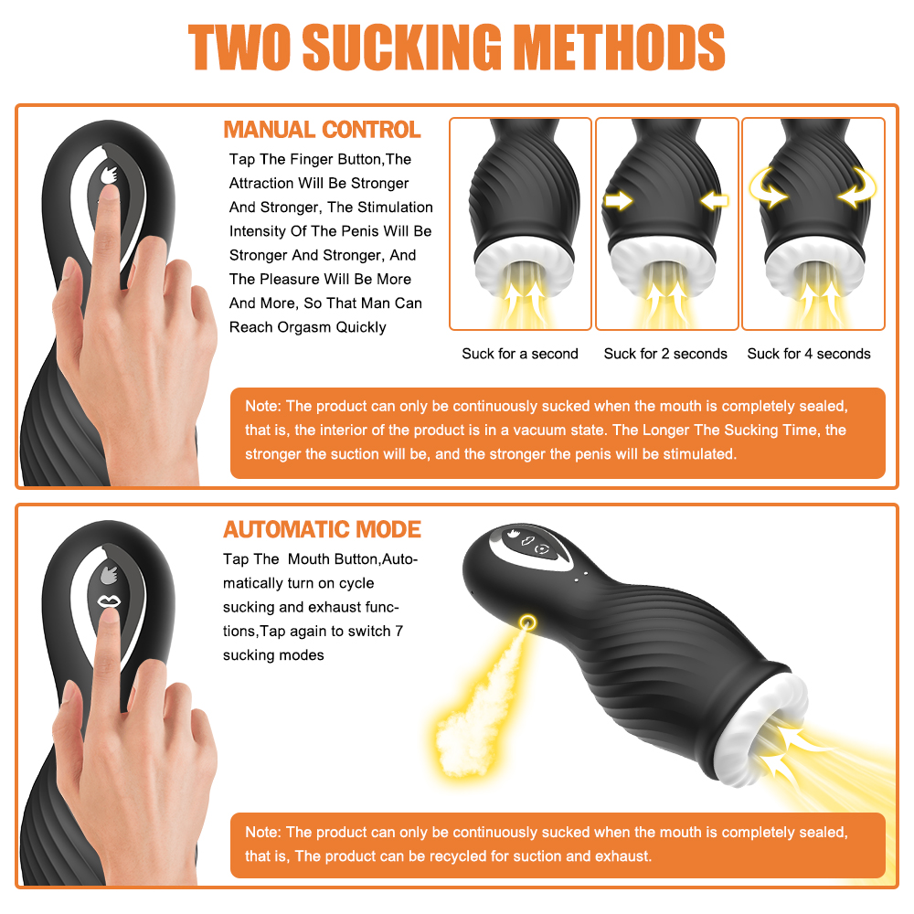 Dragon Spin Rotating Tongue Suction Masturbation Cup (Black) 05