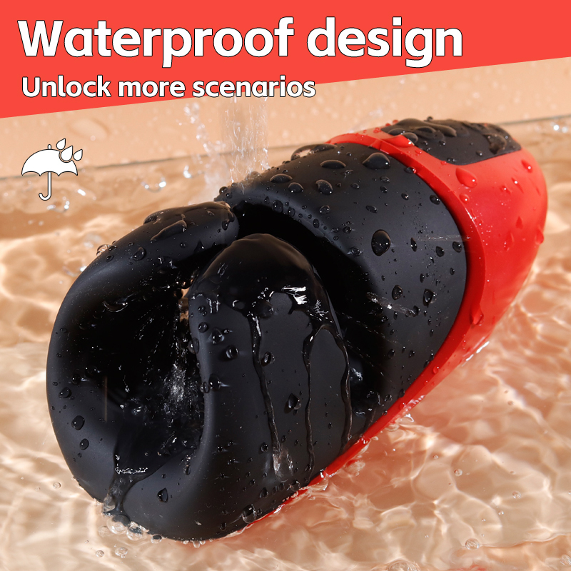 Lina Clamping & Vibrating Training Masturbator (Black & Red) 05