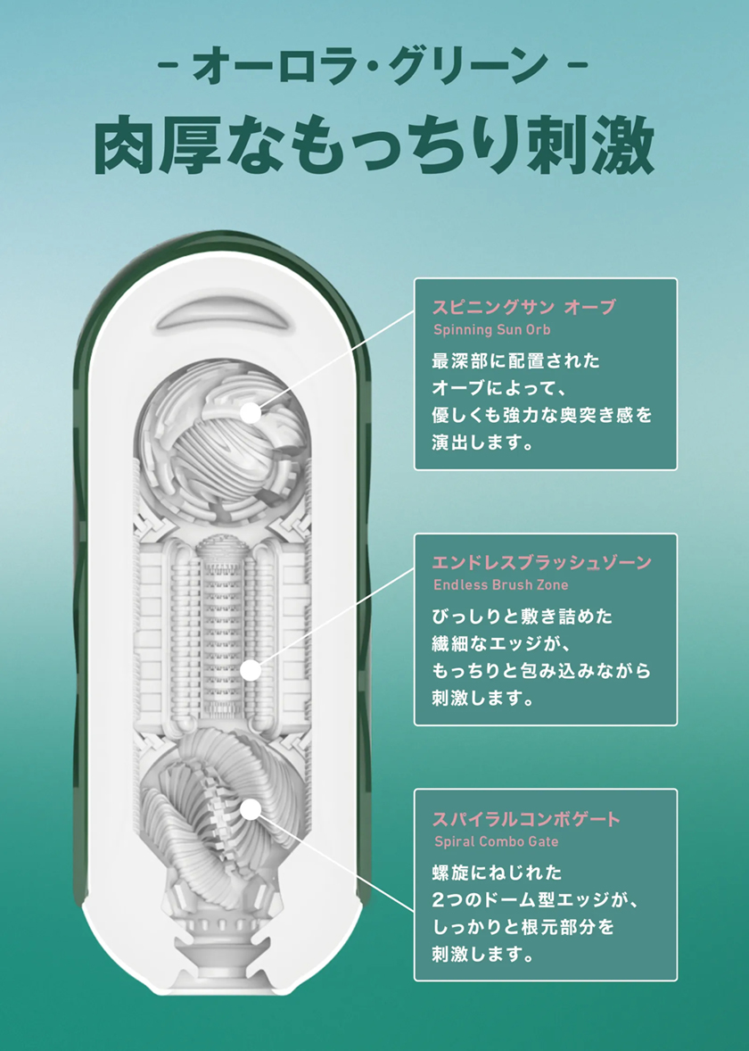 TENGA FLIP 360 AURORA GREEN 05