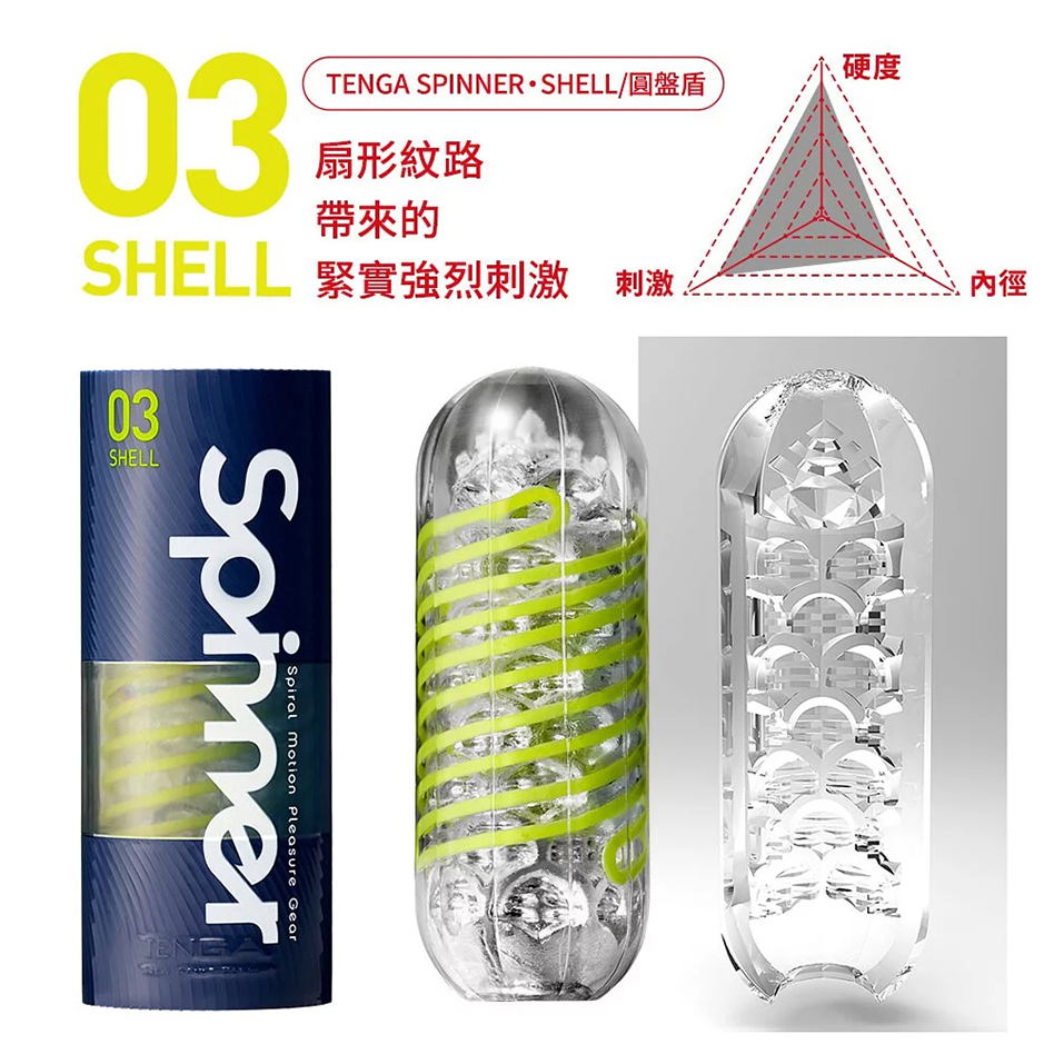 Tenga典雅陀螺03扇形紋飛機杯(SHELL) 男性自慰器 03