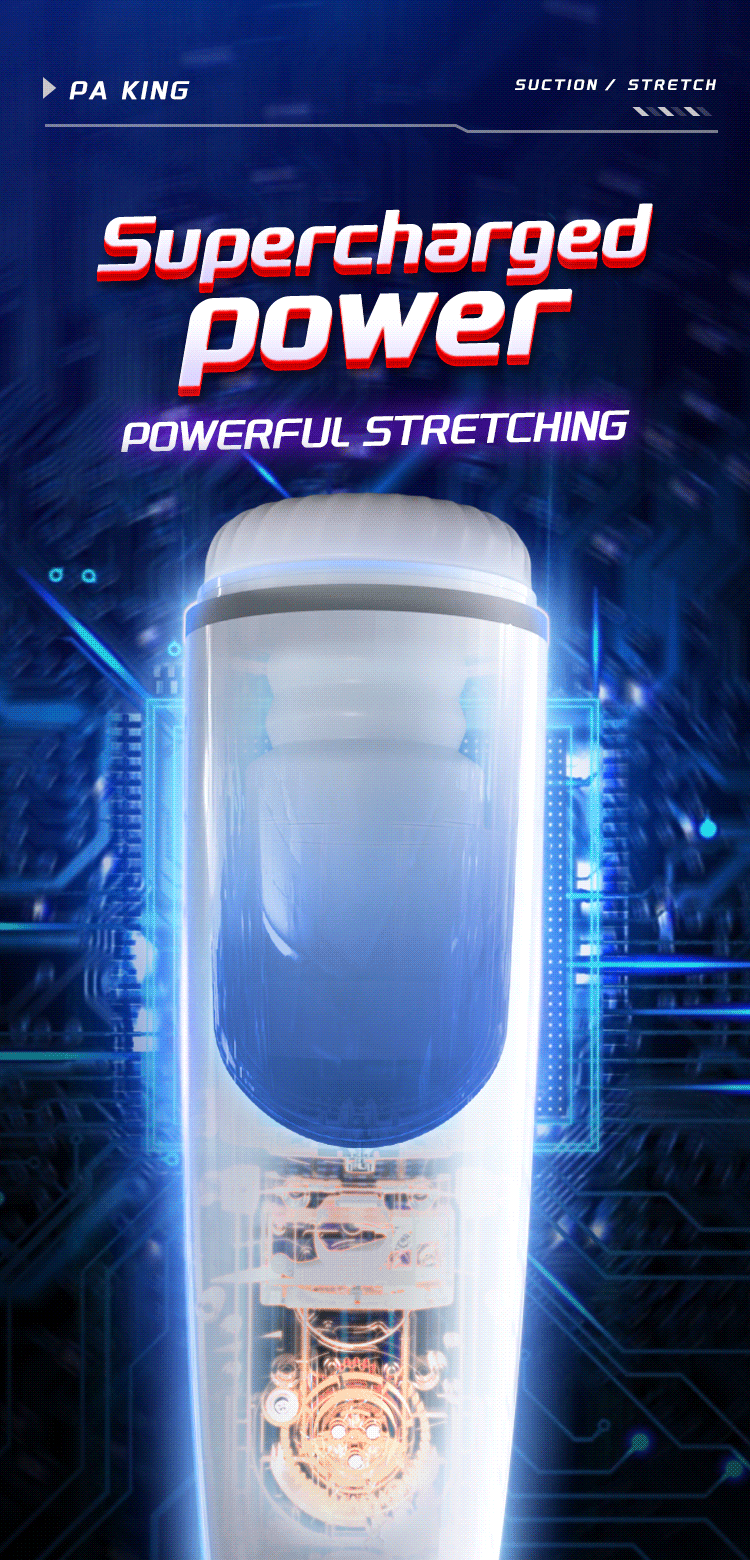 PA King Airbag-Powered Pressing Thrusting Moaning Masturbation Cup (White Blue) 03