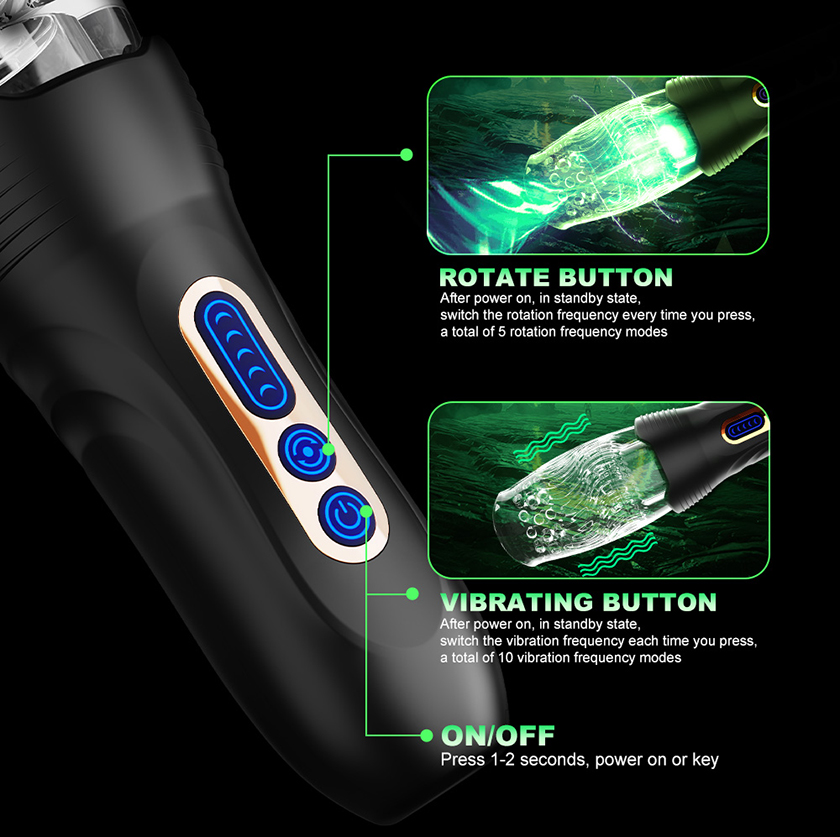 Warrior Arthur Thrusting Rotating & Vibrating Masturbation Cup 12