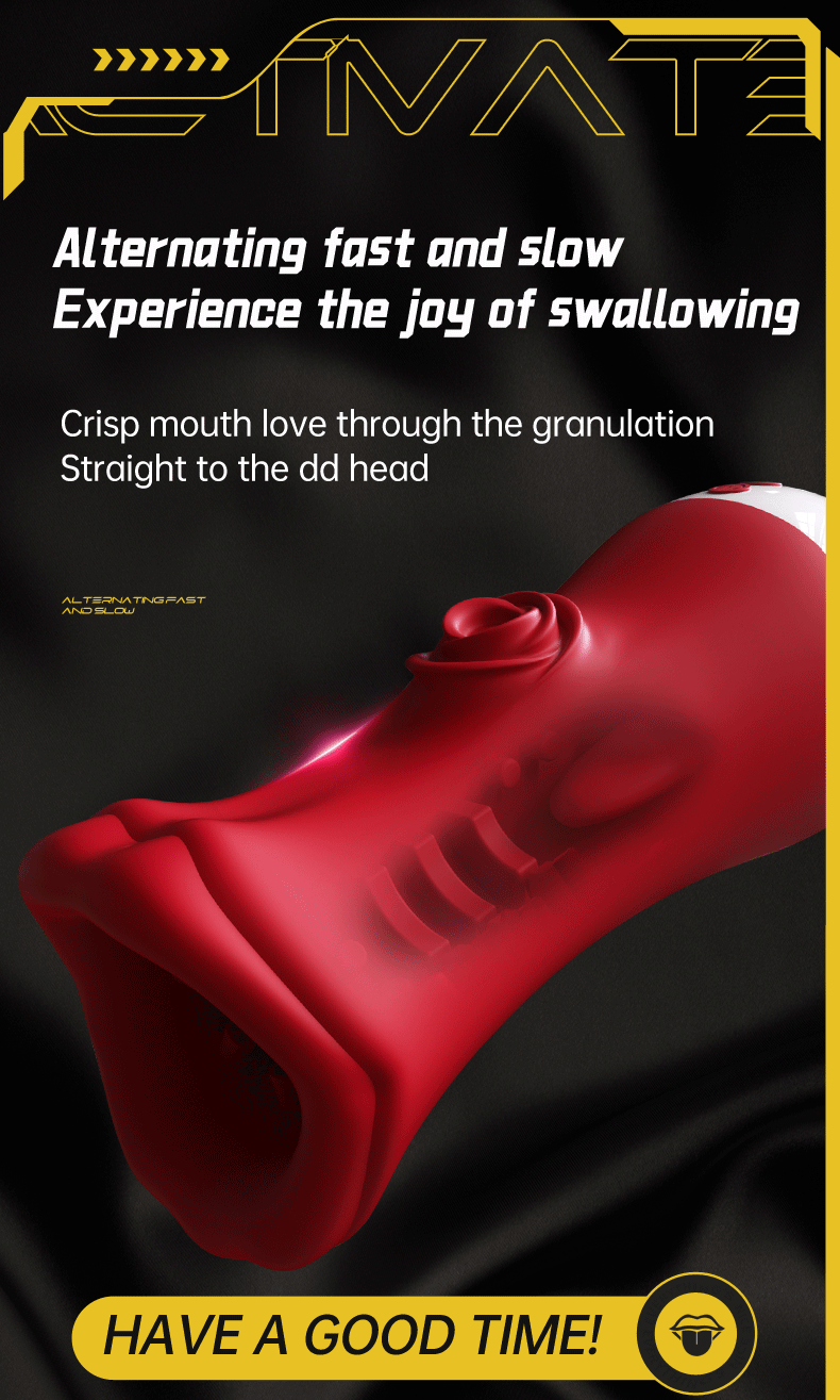 Red Lips Tongue-Licking & Vibrating Masturbation Cup 05