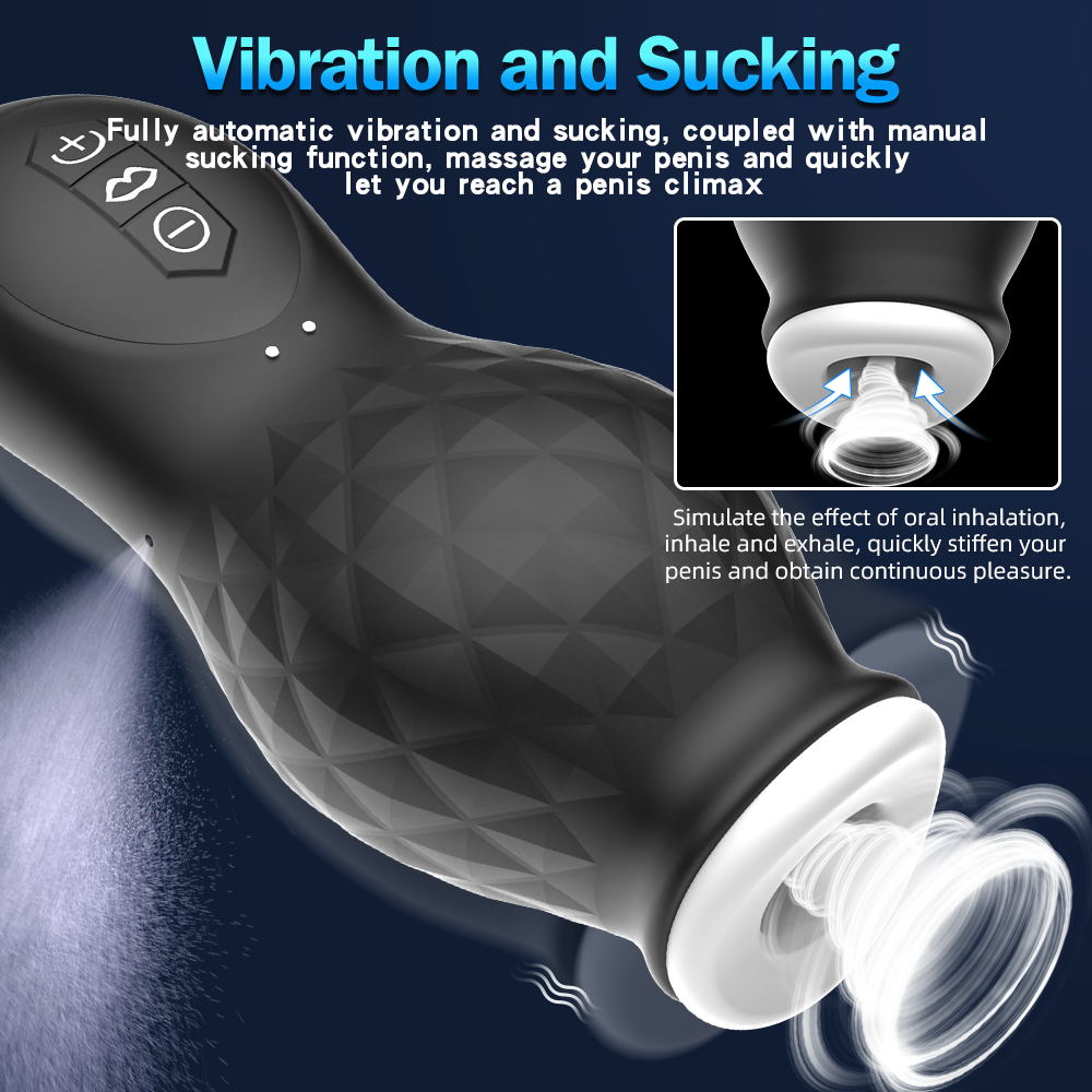 Dragon Scale Suction & Vibrating Masturbation Cup (Black) 02