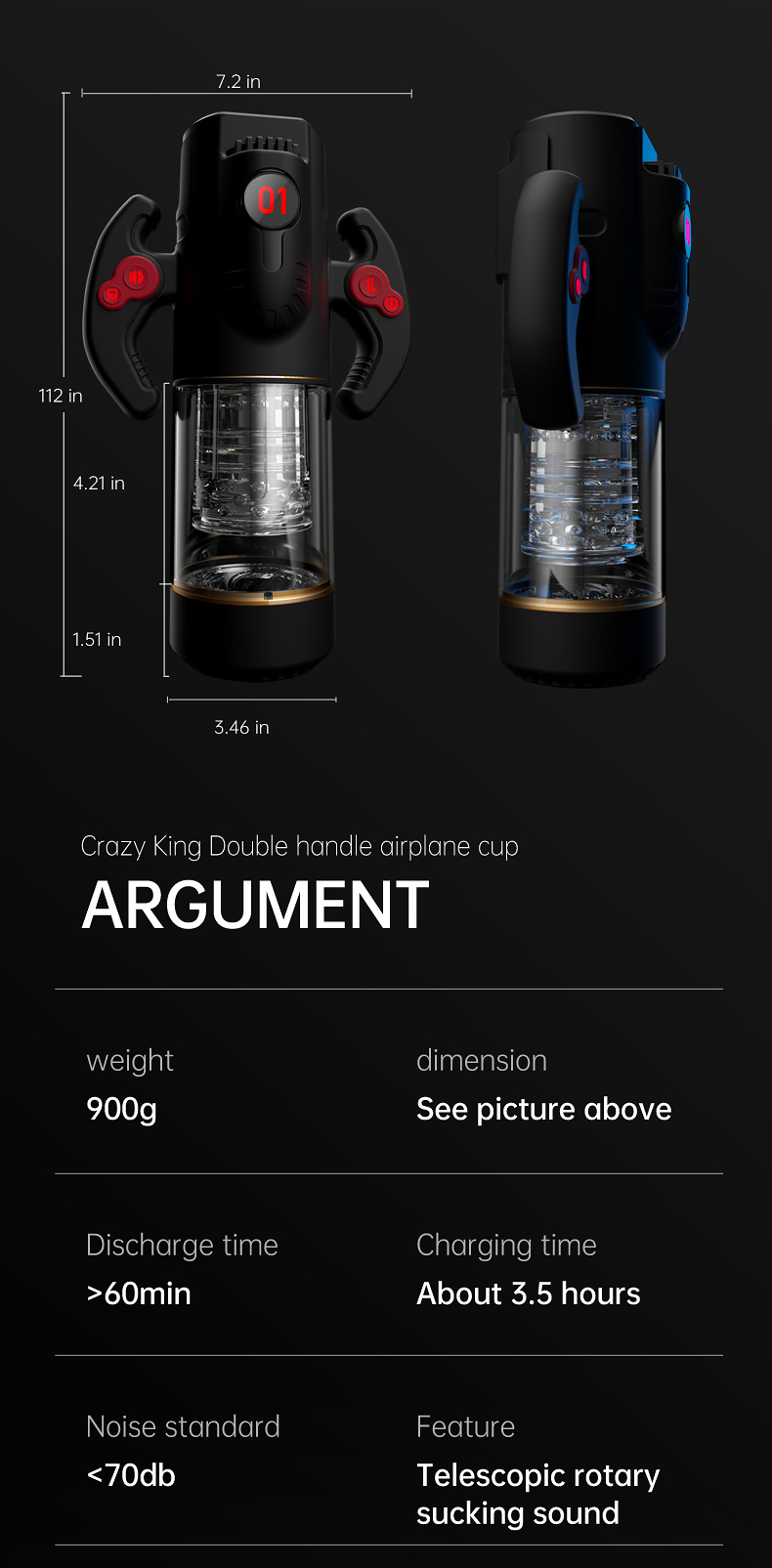 Mad King Dual-Handle Masturbation Cup 12