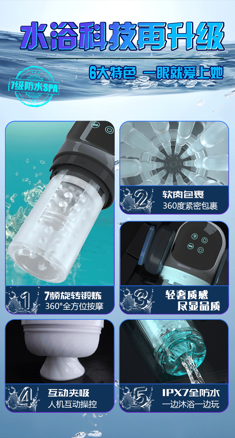 旋轉吮吸蜂巢飛機杯(D03G)灰色 02
