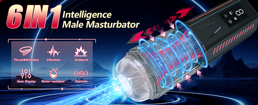 Space Dual-Vibration Thrusting & Rotating Masturbation Cup (D08A Black) 01