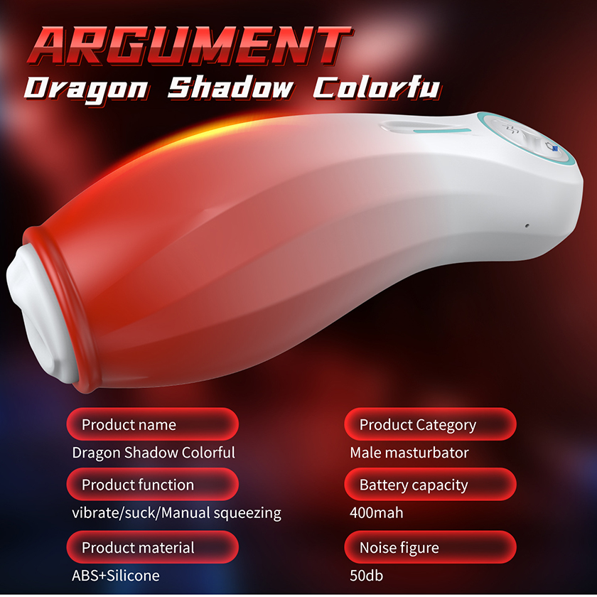 Dragon Shadow Colorful Suction & Vibrating Masturbation Cup (Red) 09