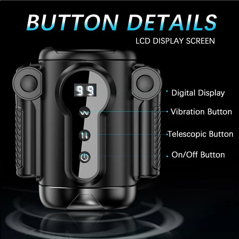 Handle-Controlled Accelerated Thrusting Vibrating Digital Display Masturbation Cup 07
