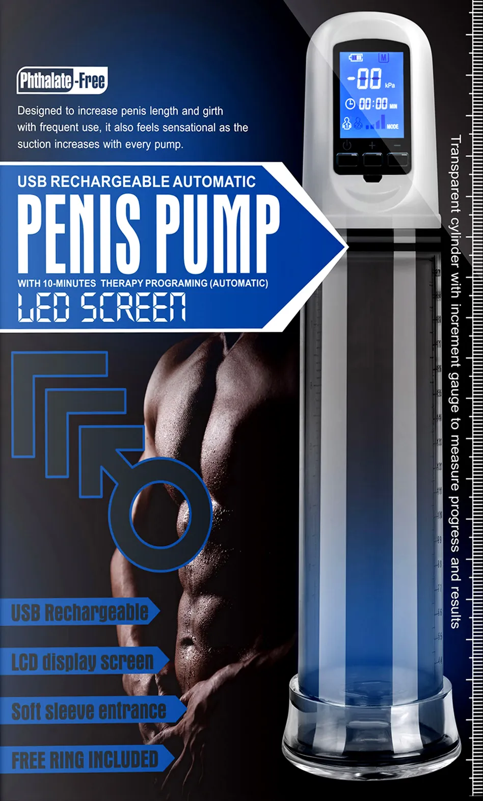 X-men LED Display electric penis growth Penis Pump01